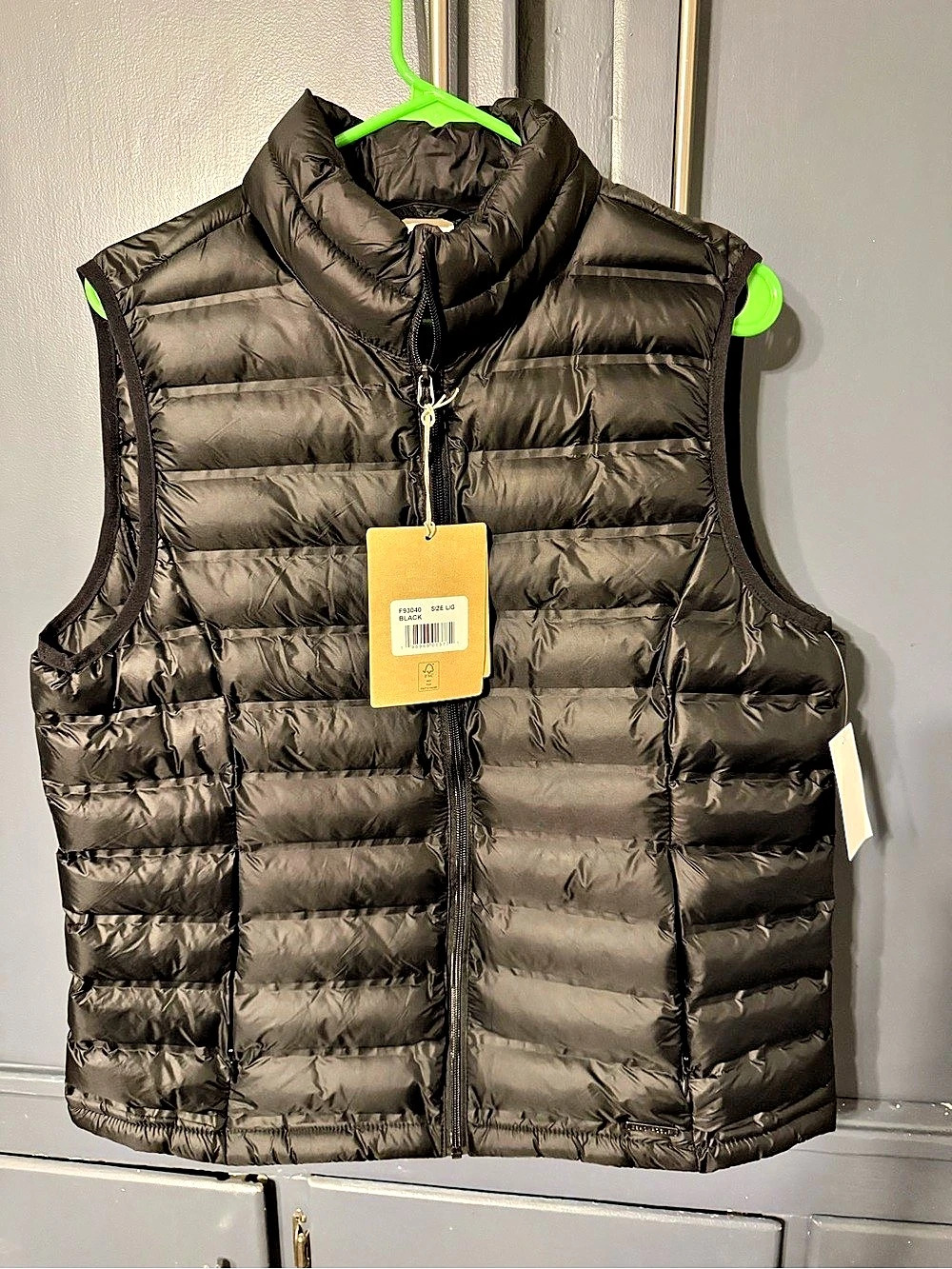 ZeroXposur Quilted Puffer Vest in Black Size Large NWT